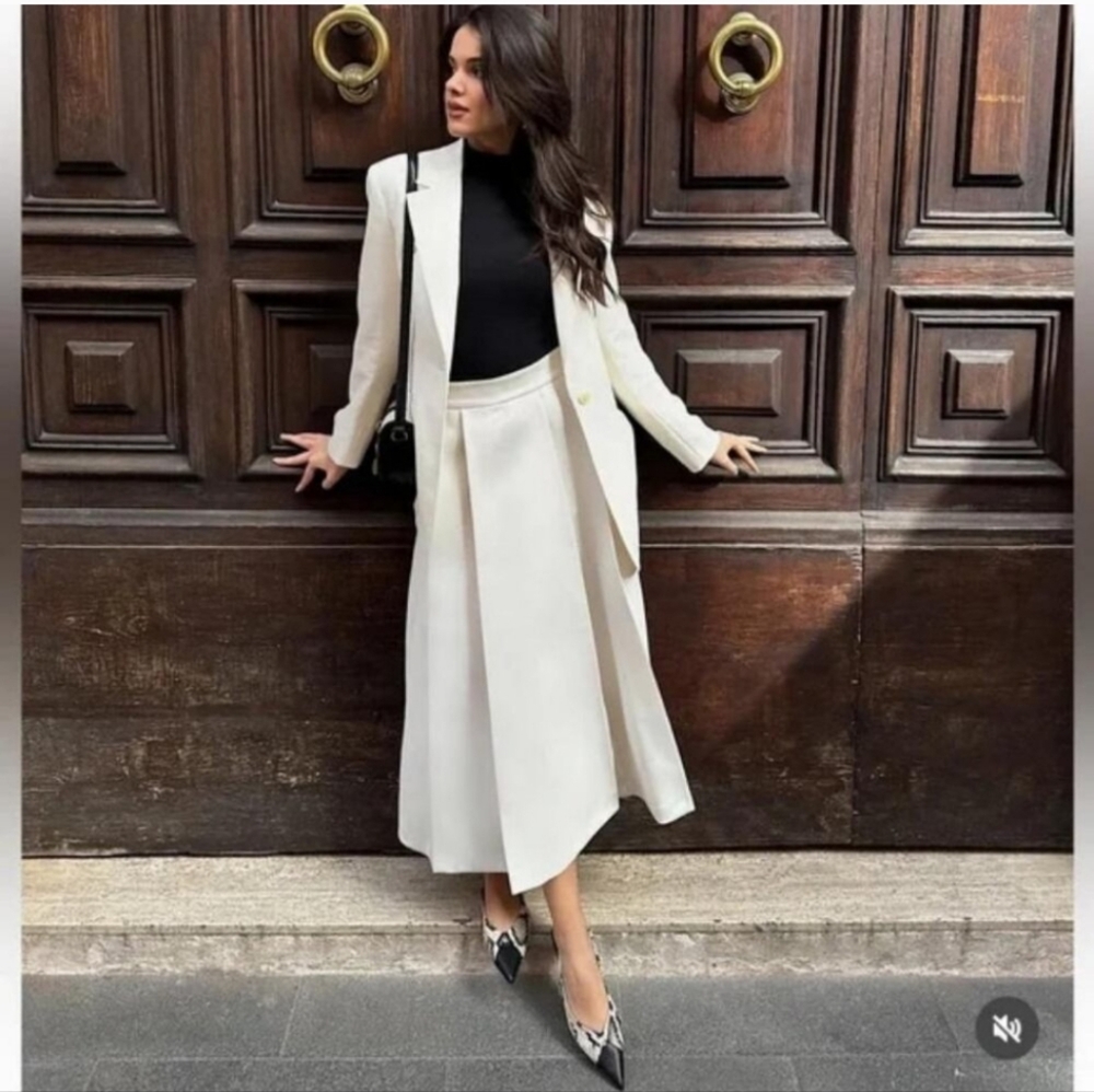 Zara Box Pleated Skirt - Picture 2 of 11